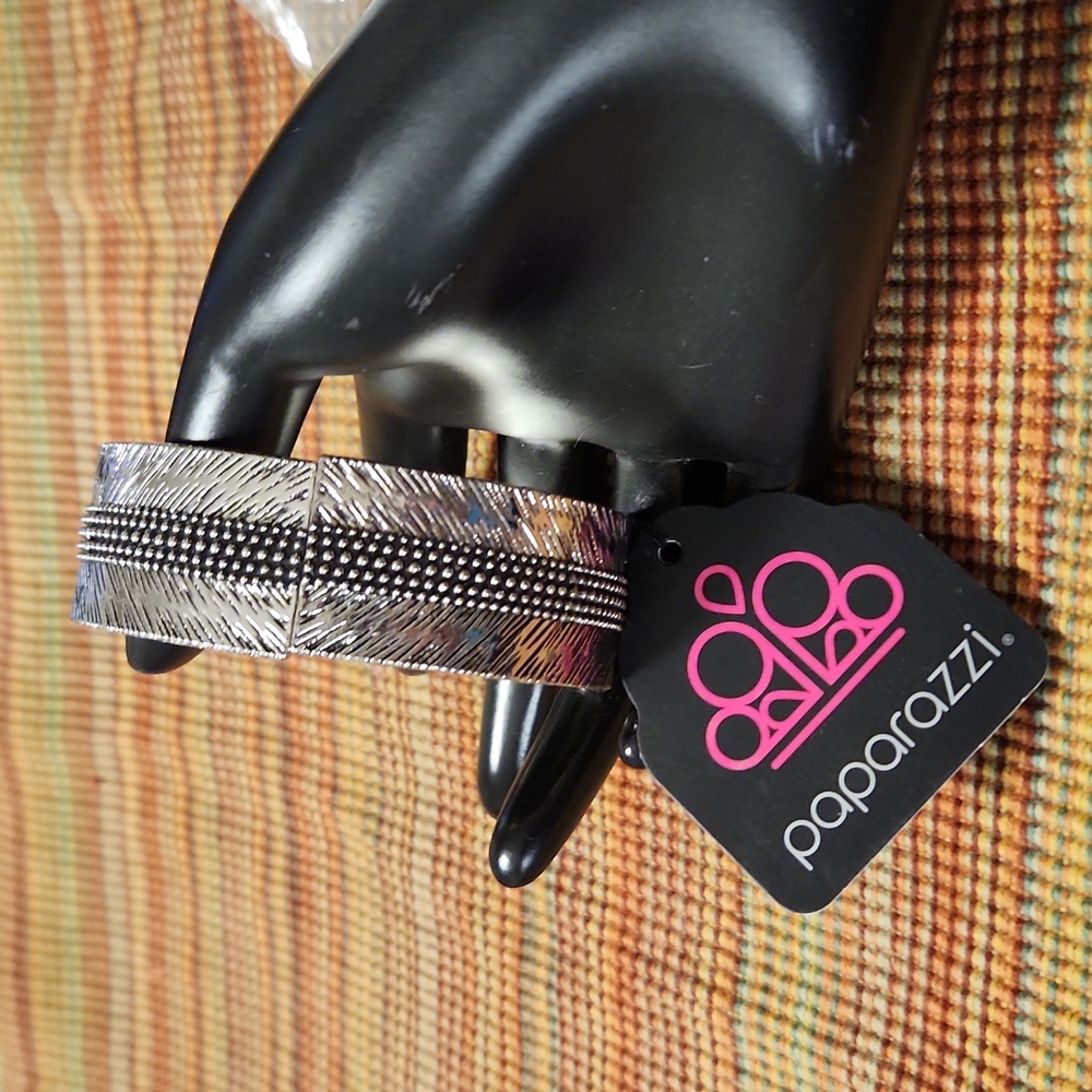 Silvertone Clamper Bracelet